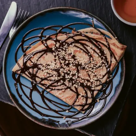 Crêpe chocolat maison et noisette